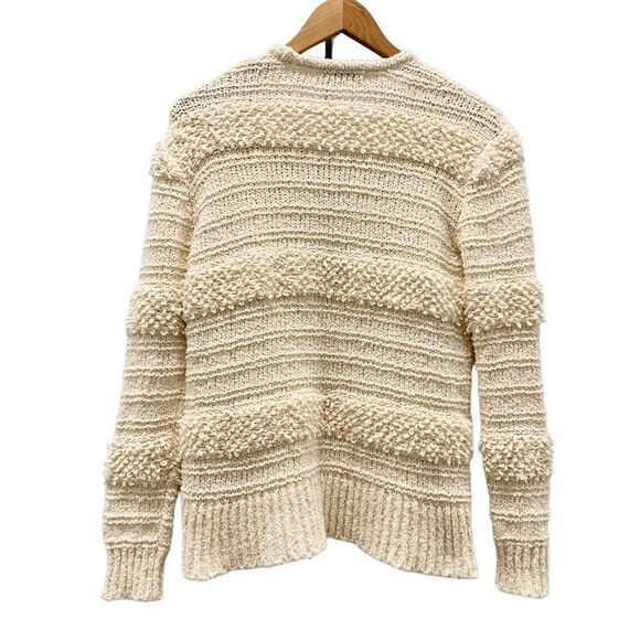 Madewell Sz XS Bronson textured stripe open Cardigan Sweater boho beige ivory - Picture 2 of 11